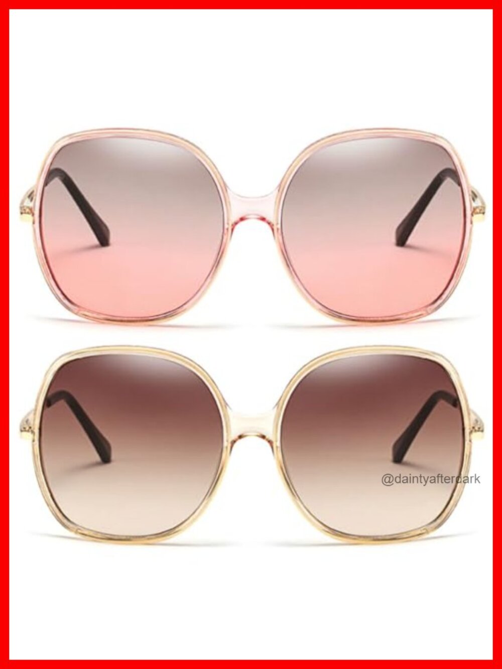 Oversized Square Sunglasses UV400 Protection Vintage 70s Style